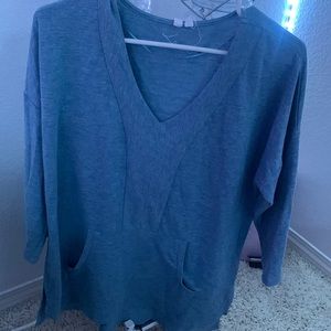 Comfortable blouse, Cable and Gauge, medium, grey/blue